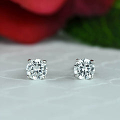 1/2 ct, 1 ctw 4 Prong Stud Earrings