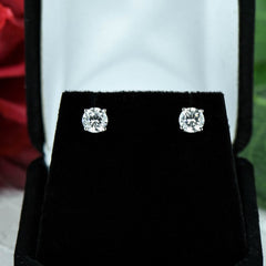 1/2 ct, 1 ctw 4 Prong Stud Earrings