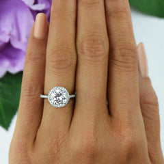 2.25 ctw Classic Halo Ring - 10k Solid White Gold