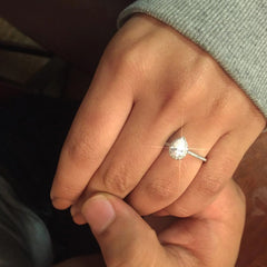 1 ctw Pear Halo Ring - 30% Final Sale