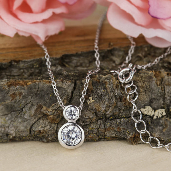 1 ctw Double Bezel Necklace