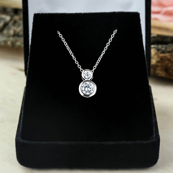 1 ctw Double Bezel Necklace