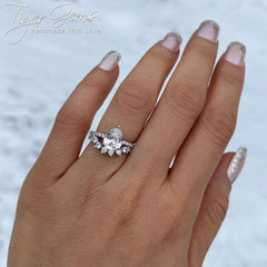 2 ctw Pear Accented Solitaire Ring