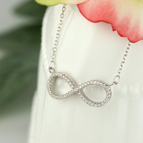 Dainty .1 ct Double Heart Necklace, 50% Final Sale