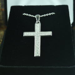 Micropave Large Cross Necklace