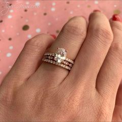 1.25 ctw Oval Accented Ring - 10k Solid Rose Gold, Sz 4 or 6