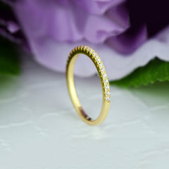 Classic Half Eternity Band - 10k Solid Yellow  Gold