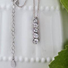 1 ctw 5 Stone Drop Necklace - 60% Final Sale