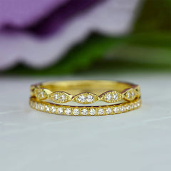 Art Deco Half Eternity Band Set - Yellow GP