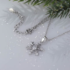 7 Stone Classic Snowflake Necklace