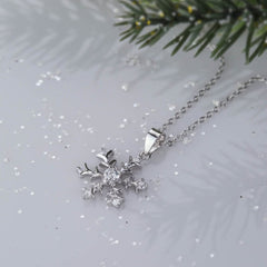 7 Stone Classic Snowflake Necklace