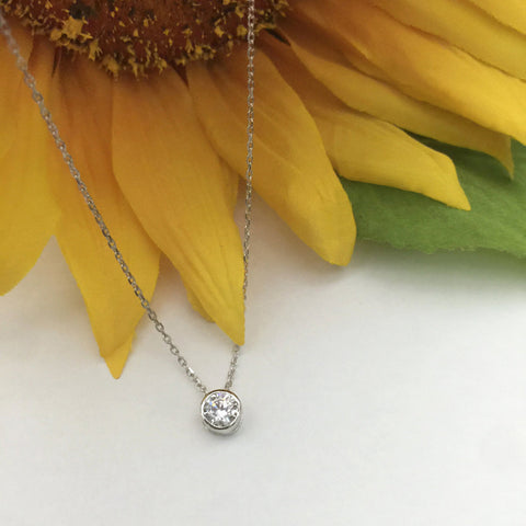 1.25 ct Pear Bezel Necklace