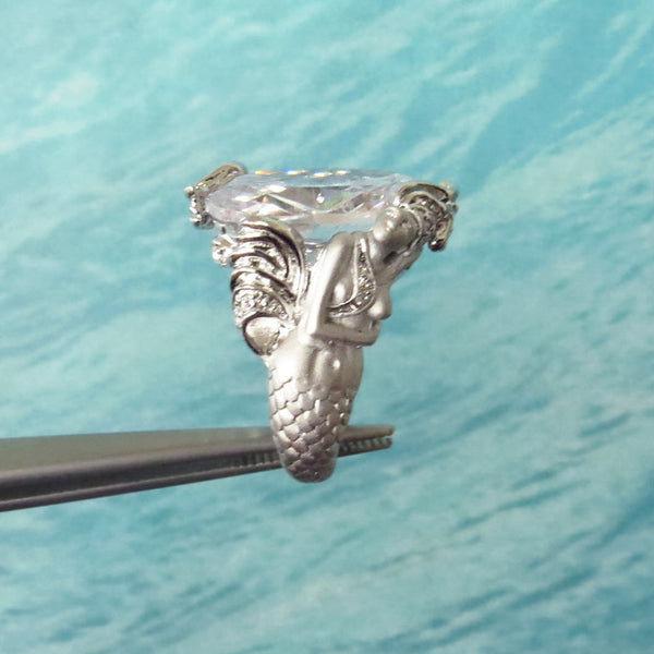 15 ct Oval Cut Mermaid Ring - 60% Final Sale, Sz 5