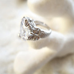 15 ct Oval Cut Mermaid Ring - 60% Final Sale, Sz 5