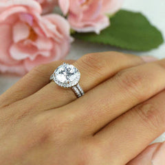 4.25 ctw Classic Round Halo Set, 40% Final Sale 2