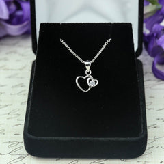 Dainty .1 ct Double Heart Necklace, 50% Final Sale