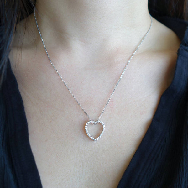 1/4 ctw Open Heart Necklace, 30% Final Sale