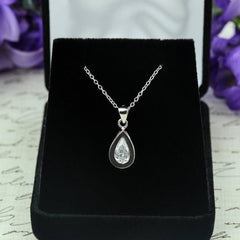 1.25 ct Pear Bezel Necklace