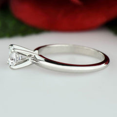 1/2 ct Solitaire Ring - 14k White Gold, Sz 7