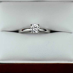 1/2 ct Solitaire Ring - 14k White Gold, Sz 7